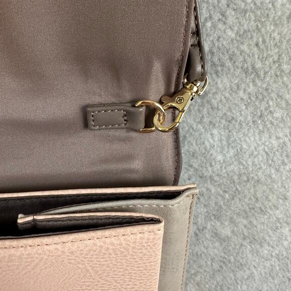 Mix No 6 Envelope Crossbody Cutch Purse Colorblock Pink Gray Snap Closure Modern - Picture 8 of 11